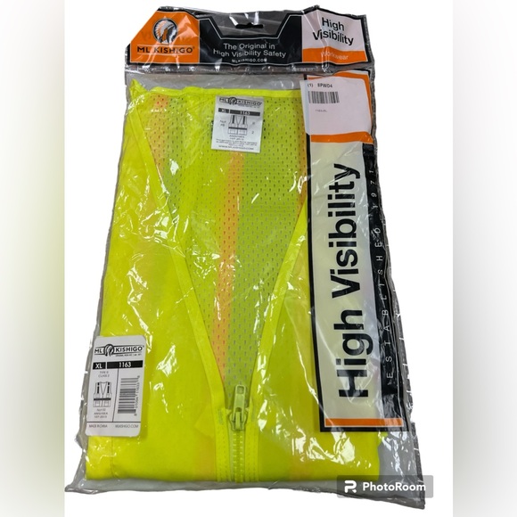 ML Kishigo Solid Front Safety Vest w/ Mesh Back Size XL 1163 - Picture 1 of 6
